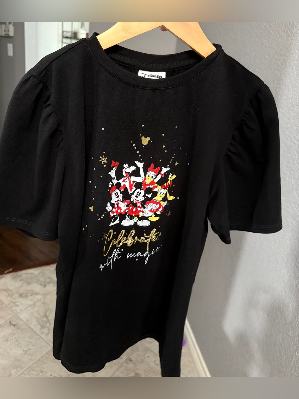 Disney Classic Celebrate Magic Sparkly Top Shirt Size small